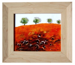 Wandbild " Vier Bäume " , ca. 31 x 36 cm