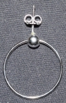 Ohrstecker mit Kugel und Ring,Durchmesser ca. 22 mm,925er Sterling Silber,1 Stück,Artikelnummer 3713HX.