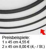 Kautschukbänder,schwarz,1,5 mm Durchmesser,mit Karabinerverschluss,925er Sterling Silber.