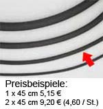 Kautschukbänder,schwarz,2 mm Durchmesser,mit Karabinerverschluss,925er Sterling Silber.