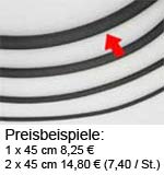 Kautschukbänder,schwarz,4 mm Durchmesser,mit Karabinerverschluss,925er Sterling Silber.