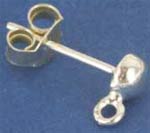 Ohrstecker mit Halbkugel,925er Sterling Silber,Restposten