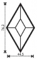 Preview: Bevel,diamond,ca. 1 3/4 x 3",ca. 44,5 x 76,2 mm