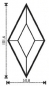 Preview: Bevel,diamond,ca. 2 x 4",ca. 50,8 x 101,6 mm