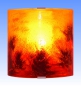 Preview: Wall lamp,red,orange,yellow,amber,black,width ca. 25 cm
