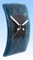 Preview: Wanduhr " Kleine Welle ",blau-türkis gebläselt,schwarz,ca. 14 x 9 cm