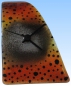 Preview: Table clock,orange semi transparent,gray opaque,ca. 10 x 11,5 x 25 cm