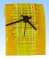 Preview: Table clock,sunflower yellow,yellow,green,white,clear,ca. 7 x 8 x 13 cm
