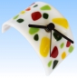 Preview: Table clock,white,light green, dark green, red,yellow,orange, ca. 7 x 7,5 x 12,5 cm