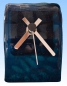 Preview: Table clock,blue,blue-turquoise,oval leaf applications,ca. 7 x 7,5 x 12,5 cm