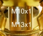 Preview: Triple cluster body,3 x E27,brass,with pull switch,ever max. 75 Watt,item number 2023000,view below with female thread M10x1 and M13x1.