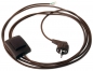 Preview: Lamp cable,3-way,with plug and foot switch,length ca. 3,5 m,brown,item number 2010701.