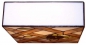 Preview: Ceiling lamp " Gartenzaun ",stained glass,white,brown,violet,green,ca. 26 x 26 cm,item number 4002,manufactured in our own atelier in Goettingen,Germany,side view.