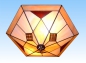 Preview: Deckenleuchte " Star ",Tiffany-Glaskunst,beige,amber,hellbraun,dunkelbraun,Durchmesser ca. 40 cm,Artikelnummer 4031,gefertigt in unserer eigenen Werkstatt in Göttingen,Deutschland,Ansicht von schräg unten.