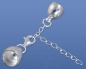 Preview: 2 end caps,inner diameter ca. 9 mm,with lobster claw and extension chain,925 Sterling Silver,item number 3476C.