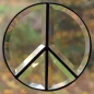 Preview: Suncatcher,window picture Peace Sign,beveled glass,tiffany technique,diameter 15 cm,item number 20274,manufactured in our own atelier.Carmen Harusta,Glasinsel ®,Goettingen,Germany.