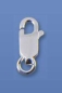 Preview: Closure,lobster claw clasp,CHR,length ca. 9 mm,with open ring,925 Sterling Silver,item number 3562.