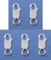 Preview: Verschlüsse,Karabiner,CHR,Länge ca. 11 mm,mit offenem Ring,925er Sterling Silber,5 Stücke,Artikelnummer 3564-5.
