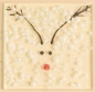 Preview: Folding card and envelope,ivory coloured,ca. 12 x 17 cm,with Glasinsel® motif " Elk ",ca. 5 x 5 cm,item number 130002e.Carmen Harusta,Glasinsel ®,Göttingen,Germany.