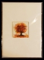 Preview: Faltkarte und Briefumschlag,elfenbeinfarben,ca. 12 x 17 cm,mit Glasinsel®-Motiv " Herbstbaum ",ca. 5 x 5 cm,Artikelnummer 130003e.Carmen Harusta,Glasinsel ®,Göttingen,Deutschland.