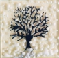 Preview: Folding card and envelope,ivory coloured,ca. 12 x 17 cm,with Glasinsel® motif " Winter Tree ",ca. 5 x 5 cm,item number 130005e.Carmen Harusta,Glasinsel ®,Göttingen,Germany.