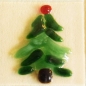 Preview: Folding card and envelope,ivory coloured,ca. 12 x 17 cm,with Glasinsel® motif " Christmas Tree ",ca. 5 x 5 cm,item number 130006e.Carmen Harusta,Glasinsel ®,Göttingen,Germany.