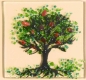Preview: Faltkarte und Briefumschlag,elfenbeinfarben,ca. 12 x 17 cm,mit Glasinsel®-Motiv " Sommerbaum ",ca. 5 x 5 cm,Artikelnummer 130009e.Carmen Harusta,Glasinsel ®,Göttingen,Deutschland.