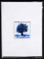 Preview: Folding card and envelope,white,ca. 12 x 17 cm,with Glasinsel® motif " Blue Tree ",ca. 5 x 5 cm,item number 130010w.Carmen Harusta,Glasinsel ®,Göttingen,Germany.