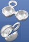 Preview: Click-capsule,outer diameter 4 mm,with semi-hole for thread,925 Sterling Silver,1 piece,item number 3505C.