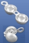 Preview: Click-capsule,outer diameter ca. 4 mm,with closed thread-hole,with closed ring,925 Sterling Silver,1 piece,item number 3506A.