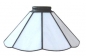 Preview: Stained glass lampshade with fitter ring,height ca. 9,5 cm,diameter ca. 21 cm,white,item number 8003e,side view,manufactured in our own atelier in Goettingen.Made in Germany.