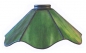Preview: Stained glass lampshade with fitter ring,height ca. 10 cm,diameter ca. 24 cm,light green,green,pink,item number 8004a,side view,manufactured in our own atelier in Goettingen.Made in Germany.