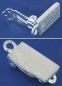 Preview: Ear clip with glueing area,ca. 8 x 19 mm,and loop,925 Sterling Silver,brushed,1 piece,item number 3726B.