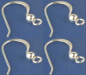 Preview: Ohrhaken,Fischhaken mit Öse und Kugel,Länge ca. 15 mm,925er Sterling Silber,4 Stücke,Artikelnummer 3682-004.