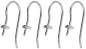 Preview: Ear hooks,fish hooks with cap and pin for glueing,925 Sterling Silver,4 pieces,item number 3688ER.-004.