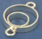 Preview: Earring component,2 circles with 2 loops,diameter ca. 10 mm,length ca. 18 mm,925 Sterling Silver,1 piece,item number 3734E.