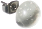 Preview: Ear studs,925 Sterling Silver,with handmade glass stone,diameter ca. 10 mm,clear,silver,1 pair,item number 22220100,manufactured in our own atelier.Carmen Harusta,Glasinsel ®,Goettingen,Germany.