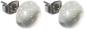 Preview: Ear studs,925 Sterling Silver,with handmade glass stone,diameter ca. 10 mm,clear,silver,1 pair,item number 22220100,manufactured in our own atelier.Carmen Harusta,Glasinsel ®,Goettingen,Germany.