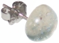 Preview: Ear studs,925 Sterling Silver,with handmade glass stone,diameter ca. 10 mm,clear,silver,glitter,1 pair,item number 22220150,manufactured in our own atelier.Carmen Harusta,Glasinsel ®,Goettingen,Germany.