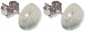 Preview: Ear studs,925 Sterling Silver,with handmade glass stone,diameter ca. 10 mm,clear,silver,glitter,1 pair,item number 22220150,manufactured in our own atelier.Carmen Harusta,Glasinsel ®,Goettingen,Germany.
