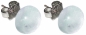 Preview: Ear studs,925 Sterling Silver,with handmade glass stone,diameter ca. 10 mm,light silver,light iridescent,1 pair,item number 22220600,manufactured in our own atelier.Carmen Harusta,Glasinsel ®,Goettingen,Germany.