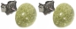 Preview: Ear studs,925 Sterling Silver,with handmade glass stone,diameter ca. 10 mm,pale yellow gold with glitter,1 pair,item number 22222050,manufactured in our own atelier.Carmen Harusta,Glasinsel ®,Goettingen,Germany.
