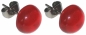 Preview: Ohrstecker,925er Sterling Silber,mit handgemachtem Glasstein,Durchmesser ca. 10 mm,rot,1 Paar,Artikelnummer 22223100,in unserem eigenen Atelier gefertigt.Carmen Harusta,Glasinsel ®,Göttingen,Deutschland.