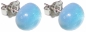 Preview: Ohrstecker,925er Sterling Silber,mit handgemachtem Glasstein,Durchmesser ca. 10 mm,hellblau,1 Paar,Artikelnummer 22225080,in unserem eigenen Atelier gefertigt.Carmen Harusta,Glasinsel ®,Göttingen,Deutschland.