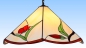 Preview: Hanging lamp " In The Garden ",stained glass,amber,red,green,brown,orange,turquoise,diameter ca. 54 cm,item number 1078,manufactured in our own atelier in Goettingen,Germany,image 3,on.