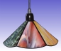 Preview: Hanging lamp " Paula ",stained glass,orange,green,yellow,red,white,blue,violet,diameter ca. 22 cm,item number 0901 b,manufactured in our own atelier.Carmen Harusta,Glasinsel ®,Goettingen,Germany.(off)