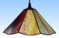 Preview: Hanging lamp " Paula ",stained glass,yellow,red,orange,green,white,brown,diameter ca. 26,5 cm,item number 1079,manufactured in our own atelier in Goettingen,Germany,images 2,off.