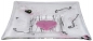 Preview: Glass bowl,clear glass,pink,black,white,yellow,light blue,ca. 29 x 29 cm,height ca. 4,5 cm,item number 110028,manufactured in our own atelier in Goettingen,Germany.