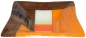 Preview: Glass bowl,yellow-orange,brown,dark brown,light brown,ivory,orange,yellow,ca. 30 x 30 cm,height ca. 6 cm,item number 110048,manufactured in our own studio in Goettingen,Germany.