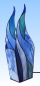 Preview: Table lamp,base lamp " Blue ",stained glass,sky blue,blue,turquoise green,height ca. 40 cm,item number 2093,lateral view,off.